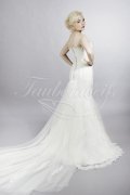 Wedding dress TW0152B - Wedding dress TW0152B trumpet style lace straight neckline detachable train 3