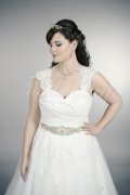Wedding dress TW0155B - Wedding dress TW0155B big size sweetheart neckline wide shoulder straps lace back train 2