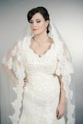 Wedding dress TW0159B - Wedding dress TW0159B plus size XXL trumpet bell sleeves lace condensed beadings train 2