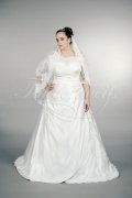 Wedding dress TW0161B - Wedding dress TW0161B plus size XXL satin lace bateau neck 3/4 sleeves train 1