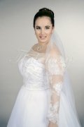 Wedding dress TW0162B - Wedding dress TW0162B A-line plus size XXL tattoo lace long sleeves tulle skirt train 2