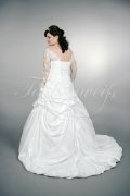 Wedding dress TW0163B - Wedding dress TW0163B A-line plus size XXL taffeta lace bateau neck long sleeves train 3