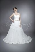Wedding dress TW0176B - Wedding dress TW0176B two-in-one detachble skirt tulle tattoo lace champagne belt train 1
