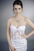Wedding dress TW0190B - Wedding dress TW0190B mermaid sexy transparent bodice 3D flowers lace-up train 2