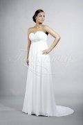 Wedding dress TW0192B - Wedding dress TW0192B Empire chiffon pregnancy sweetheart strapless grey band train 1