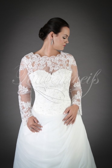 Wedding dress TW0037B - Wedding dress TW0037B tulle lace long sleeves zipper train 2