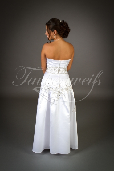 Wedding dress TW0048B - Wedding dress TW0048B simple satin embroidery no train civil wedding 3