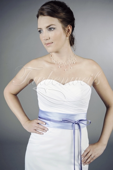 Wedding dress TW0089B - Wedding dress TW0089B modest civil wedding with bolero colored waist band 2