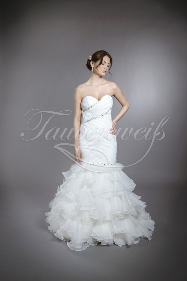 Wedding dress TW0094B - Wedding dress TW0094B mermaid organza tulle chrystals charming full train