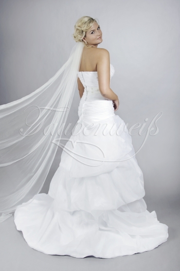 Wedding dress TW0119B - Wedding dress TW0119B fashionable A-line pleated skirt strapless buttons train 3