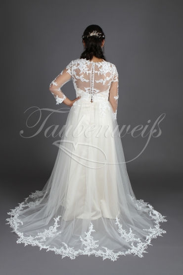 Wedding dress TW0122B - Wedding dress TW0122B charming vintage 3/4 sleeves lace tattoo back train 3
