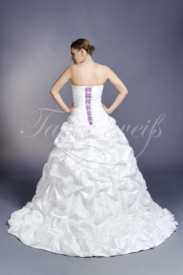 Wedding dress TW0153B - Wedding dress TW0153B A-line taffeta purple lace beadings bicolor train 3