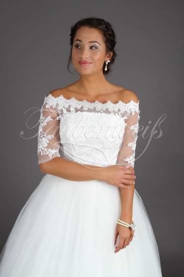 Wedding dress TW0188B - Wedding dress TW0188B tulle lace bateau neck 3/4 sleeves no train 2