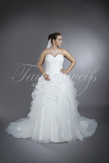 Wedding dress TW0200B - Wedding dress TW0200B princess gown organza tulle voluminous lace beadings sweetheart strapless 1