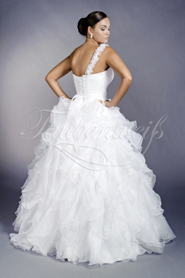 Wedding dress TW0203B - Wedding dress TW0203B princess ruffles zestful one strap sweetheart no train 3