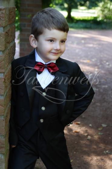 Tailcoat for page boys TW0002BJ - Tailcoat page boys elegant black red jacket pant vest bow tie 2