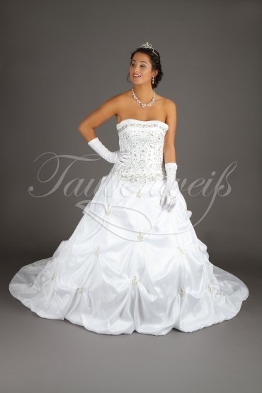 Wedding dress TW0018B - Wedding dress TW0018B taffeta ruffles embroidery beadings princess gown train glamour