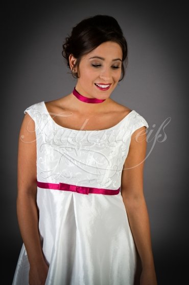 Wedding dress TW0031B - Wedding dress TW0031B short civil wedding short sleeves embroidery pregnancy 2