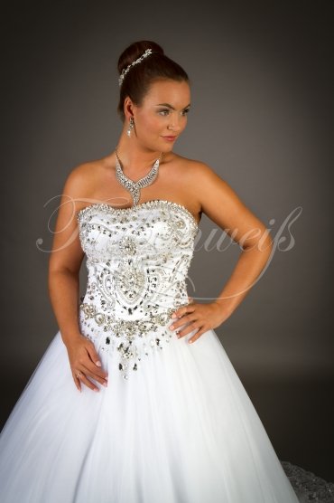 Wedding dress TW0034B - Wedding dress TW0034B pricess ball gown tulle Rhine stones crystals sparkling glitter bling 2