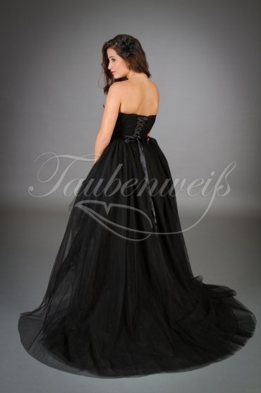 Wedding dress TW0051B - Wedding dress TW0051B black front short back long gothic punk 3