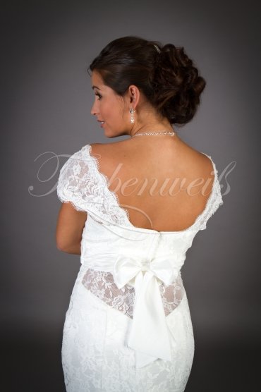 Wedding dress TW0060B - Wedding dress TW0060B mermaid lace vintage cap holders train 2