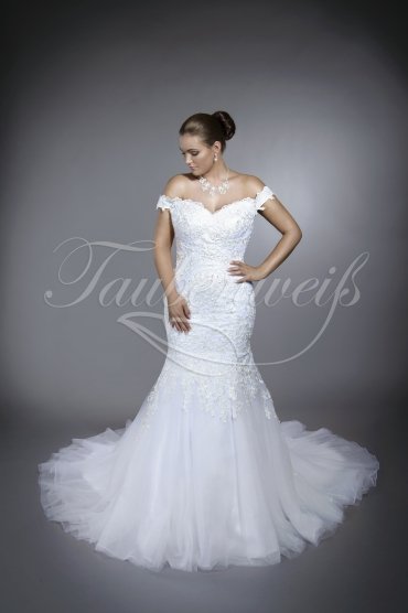 Wedding dress TW0071B - Wedding dress TW0071B mermaid lace tulle sexy back buttons long train