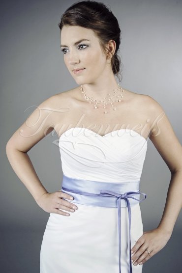 Wedding dress TW0089B - Wedding dress TW0089B modest civil wedding with bolero colored waist band 2