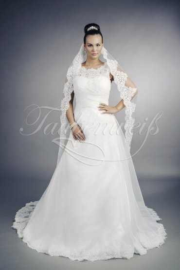 Wedding dress TW0092B - Wedding dress TW0092B organza A-line stunning lace wide holders unique charms train