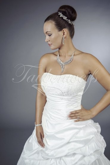 Wedding dress TW0102B - Wedding dress TW0102B taffeta A-line ruffles glitter sparkle bling bling beadings train 2