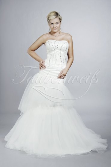 Wedding dress TW0106B - Wedding dress TW0106B mermaid strapless crytstals tulle sparkling train