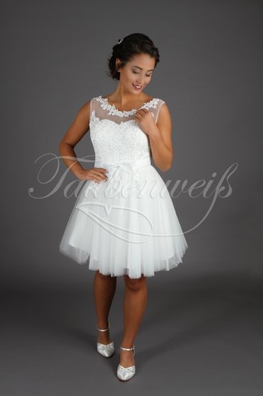 Wedding dress TW0112B - Wedding dress TW0112B short A-Line tulle lace civil wedding
