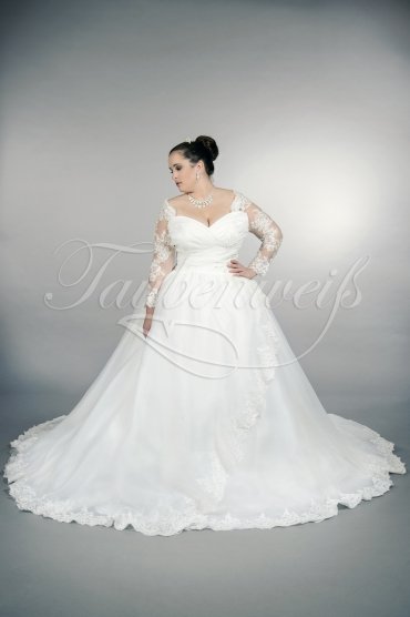 Wedding dress TW0157B - Wedding dress TW0157B organza tulle pricess XXL big size lace appliques sleeves