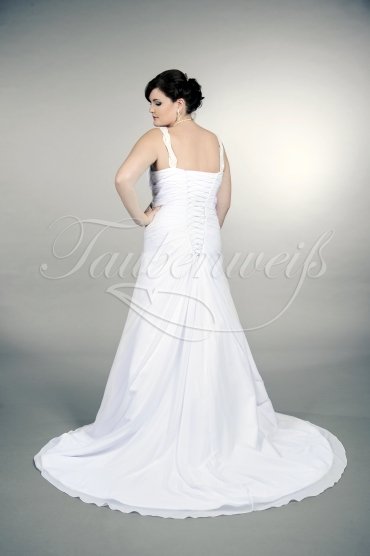 Wedding dress TW0170B - Wedding dress TW0170B A-line plus size XXL chiffon sweetheart beadings wide straps train 3