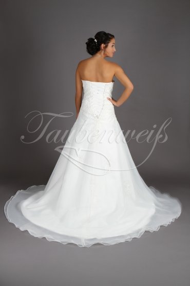Wedding dress TW0186B - Wedding dress TW0186B A-Line organza lace beadings train lace-up 3