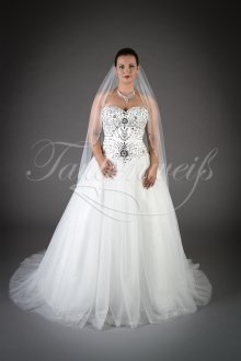 Wedding dress TW0145B - Wedding dress TW0145B tulle glittering sparkling Rhine stones fairytale train lace-up